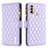 Leather Case Stands Flip Cover Holder B03F for Motorola Moto E20 Purple