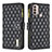 Leather Case Stands Flip Cover Holder B03F for Motorola Moto E40 Black
