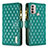 Leather Case Stands Flip Cover Holder B03F for Motorola Moto E40 Green