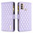 Leather Case Stands Flip Cover Holder B03F for Motorola Moto E40 Purple
