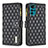Leather Case Stands Flip Cover Holder B03F for Motorola Moto G22 Black