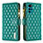 Leather Case Stands Flip Cover Holder B03F for Motorola Moto G22 Green