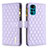 Leather Case Stands Flip Cover Holder B03F for Motorola Moto G22 Purple
