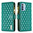 Leather Case Stands Flip Cover Holder B03F for Motorola Moto G31 Green