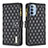 Leather Case Stands Flip Cover Holder B03F for Motorola Moto G41 Black