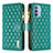 Leather Case Stands Flip Cover Holder B03F for Motorola Moto G41 Green