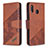 Leather Case Stands Flip Cover Holder B03F for Samsung Galaxy A20 Brown