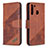 Leather Case Stands Flip Cover Holder B03F for Samsung Galaxy A21 Brown