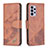 Leather Case Stands Flip Cover Holder B03F for Samsung Galaxy A33 5G Brown