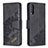 Leather Case Stands Flip Cover Holder B03F for Samsung Galaxy A50S Black