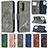 Leather Case Stands Flip Cover Holder B03F for Samsung Galaxy A52 5G