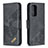 Leather Case Stands Flip Cover Holder B03F for Samsung Galaxy A52 5G Black