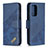 Leather Case Stands Flip Cover Holder B03F for Samsung Galaxy A52 5G Blue