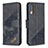 Leather Case Stands Flip Cover Holder B03F for Samsung Galaxy A70 Black