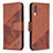 Leather Case Stands Flip Cover Holder B03F for Samsung Galaxy A70 Brown