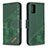 Leather Case Stands Flip Cover Holder B03F for Samsung Galaxy A71 5G Green