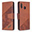 Leather Case Stands Flip Cover Holder B03F for Samsung Galaxy M10S Brown