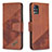 Leather Case Stands Flip Cover Holder B03F for Samsung Galaxy M40S Brown