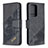 Leather Case Stands Flip Cover Holder B03F for Samsung Galaxy Note 20 Ultra 5G Black