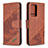 Leather Case Stands Flip Cover Holder B03F for Samsung Galaxy Note 20 Ultra 5G Brown