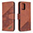 Leather Case Stands Flip Cover Holder B03F for Samsung Galaxy S10 Lite Brown