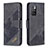 Leather Case Stands Flip Cover Holder B03F for Xiaomi Redmi 10 (2022) Black
