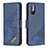 Leather Case Stands Flip Cover Holder B03F for Xiaomi Redmi Note 10T 5G Blue