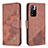 Leather Case Stands Flip Cover Holder B03F for Xiaomi Redmi Note 11 Pro+ Plus 5G Brown