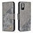 Leather Case Stands Flip Cover Holder B03F for Xiaomi Redmi Note 11 SE 5G Dark Gray
