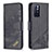 Leather Case Stands Flip Cover Holder B03F for Xiaomi Redmi Note 11S 5G Black