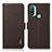 Leather Case Stands Flip Cover Holder B03H for Motorola Moto E20 Brown