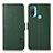 Leather Case Stands Flip Cover Holder B03H for Motorola Moto E20 Green