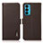 Leather Case Stands Flip Cover Holder B03H for Motorola Moto Edge 20 5G Brown