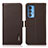 Leather Case Stands Flip Cover Holder B03H for Motorola Moto Edge S Pro 5G Brown