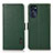 Leather Case Stands Flip Cover Holder B03H for Motorola Moto G 5G (2022) Green