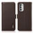 Leather Case Stands Flip Cover Holder B03H for Motorola Moto G Stylus (2022) 4G Brown