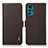 Leather Case Stands Flip Cover Holder B03H for Motorola Moto G22 Brown