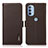 Leather Case Stands Flip Cover Holder B03H for Motorola Moto G41 Brown