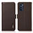 Leather Case Stands Flip Cover Holder B03H for Motorola Moto G52j 5G Brown