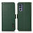 Leather Case Stands Flip Cover Holder B03H for Motorola Moto G62 5G Green