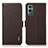Leather Case Stands Flip Cover Holder B03H for OnePlus 9 Pro 5G Brown