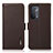 Leather Case Stands Flip Cover Holder B03H for OnePlus Nord N200 5G Brown