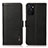 Leather Case Stands Flip Cover Holder B03H for Oppo A55S 5G Black