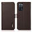 Leather Case Stands Flip Cover Holder B03H for Oppo A56 5G Brown