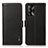 Leather Case Stands Flip Cover Holder B03H for Oppo A74 4G Black