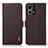 Leather Case Stands Flip Cover Holder B03H for Oppo F21s Pro 4G Brown