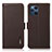 Leather Case Stands Flip Cover Holder B03H for Oppo Find X3 Pro 5G Brown