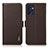 Leather Case Stands Flip Cover Holder B03H for Oppo Reno7 5G Brown