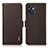 Leather Case Stands Flip Cover Holder B03H for Oppo Reno7 SE 5G Brown
