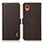 Leather Case Stands Flip Cover Holder B03H for Samsung Galaxy A22 5G SC-56B Brown